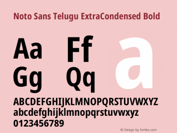 Noto Sans Telugu ExtraCondensed Bold Version 2.003图片样张