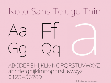 Noto Sans Telugu Thin Version 2.003图片样张