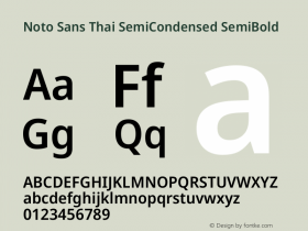 Noto Sans Thai SemiCondensed SemiBold Version 2.001图片样张