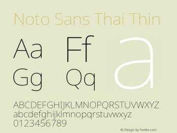 Noto Sans Thai Thin Version 2.001图片样张