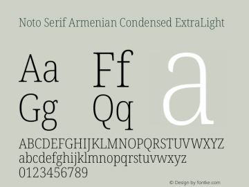 Noto Serif Armenian Condensed ExtraLight Version 2.007图片样张