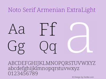 Noto Serif Armenian ExtraLight Version 2.007图片样张