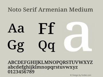 Noto Serif Armenian Medium Version 2.007图片样张