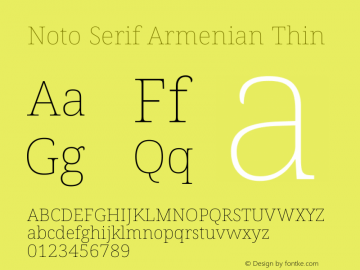 Noto Serif Armenian Thin Version 2.007图片样张