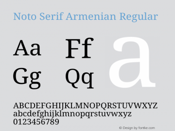 Noto Serif Armenian Regular Version 2.007图片样张