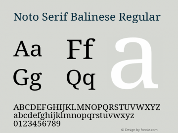 Noto Serif Balinese Regular Version 2.004; ttfautohint (v1.8.4.7-5d5b)图片样张