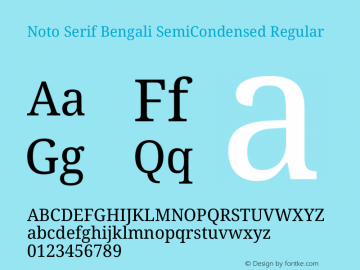 Noto Serif Bengali SemiCondensed Regular Version 2.003图片样张