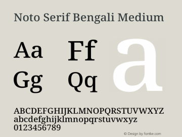 Noto Serif Bengali Medium Version 2.003图片样张