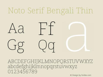 Noto Serif Bengali Thin Version 2.003图片样张