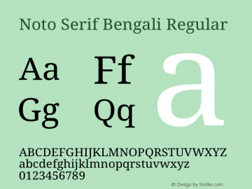 Noto Serif Bengali Regular Version 2.003图片样张