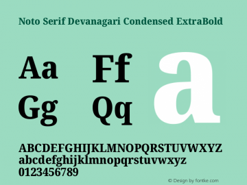 Noto Serif Devanagari Condensed ExtraBold Version 2.003图片样张