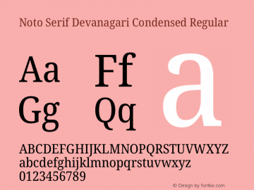 Noto Serif Devanagari Condensed Regular Version 2.003图片样张