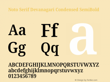 Noto Serif Devanagari Condensed SemiBold Version 2.003图片样张