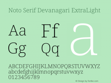 Noto Serif Devanagari ExtraLight Version 2.003图片样张