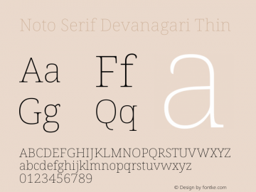 Noto Serif Devanagari Thin Version 2.003图片样张
