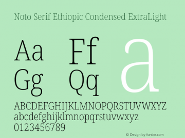 Noto Serif Ethiopic Condensed ExtraLight Version 2.101图片样张