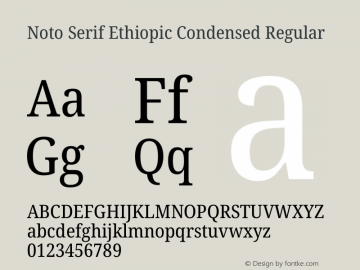 Noto Serif Ethiopic Condensed Regular Version 2.101图片样张