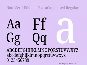 Noto Serif Ethiopic ExtraCondensed Regular Version 2.101图片样张