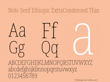 Noto Serif Ethiopic ExtraCondensed Thin Version 2.101图片样张