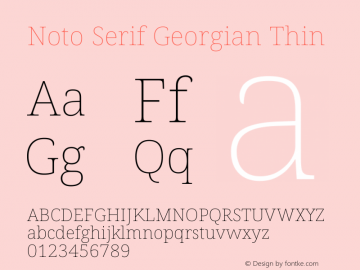 Noto Serif Georgian Thin Version 2.002图片样张
