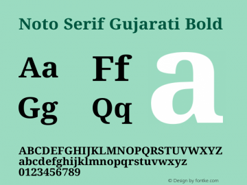 Noto Serif Gujarati Bold Version 2.102图片样张