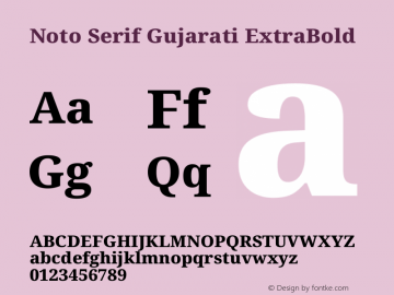 Noto Serif Gujarati ExtraBold Version 2.102图片样张