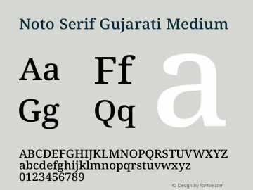 Noto Serif Gujarati Medium Version 2.102图片样张