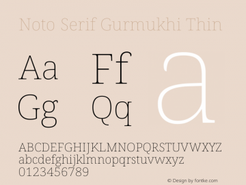 Noto Serif Gurmukhi Thin Version 2.003图片样张