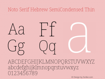 Noto Serif Hebrew SemiCondensed Thin Version 2.003图片样张