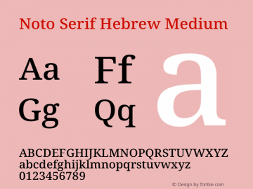 Noto Serif Hebrew Medium Version 2.003图片样张