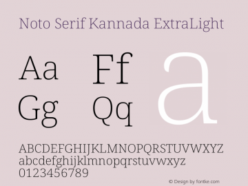 Noto Serif Kannada ExtraLight Version 2.003图片样张