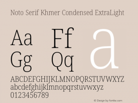 Noto Serif Khmer Condensed ExtraLight Version 2.003图片样张