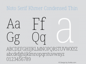 Noto Serif Khmer Condensed Thin Version 2.003图片样张