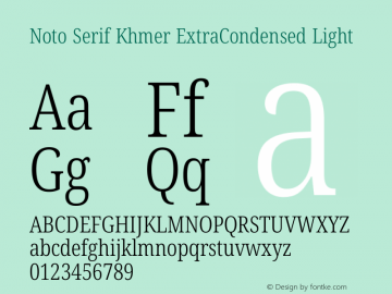 Noto Serif Khmer ExtraCondensed Light Version 2.003图片样张