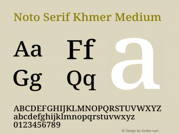 Noto Serif Khmer Medium Version 2.003图片样张