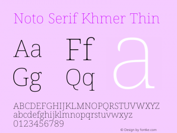 Noto Serif Khmer Thin Version 2.003图片样张