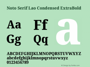 Noto Serif Lao Condensed ExtraBold Version 2.002图片样张