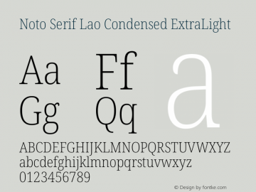 Noto Serif Lao Condensed ExtraLight Version 2.002图片样张