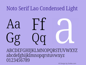 Noto Serif Lao Condensed Light Version 2.002图片样张