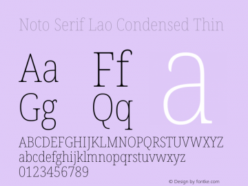 Noto Serif Lao Condensed Thin Version 2.002图片样张