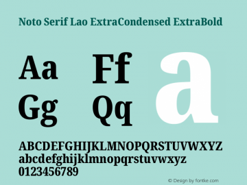 Noto Serif Lao ExtraCondensed ExtraBold Version 2.002图片样张