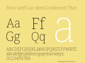 Noto Serif Lao SemiCondensed Thin Version 2.002图片样张