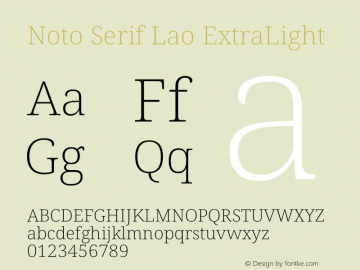 Noto Serif Lao ExtraLight Version 2.002图片样张