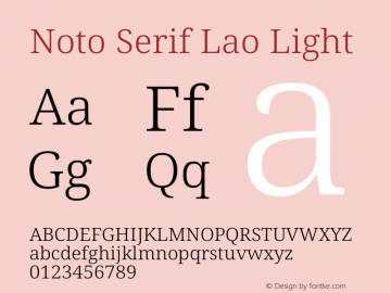Noto Serif Lao Light Version 2.002图片样张