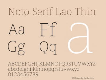 Noto Serif Lao Thin Version 2.002图片样张