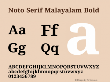 Noto Serif Malayalam Bold Version 2.103图片样张