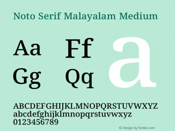 Noto Serif Malayalam Medium Version 2.103图片样张