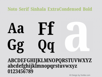 Noto Serif Sinhala ExtraCondensed Bold Version 2.006图片样张