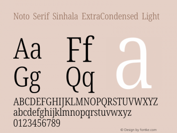 Noto Serif Sinhala ExtraCondensed Light Version 2.006图片样张