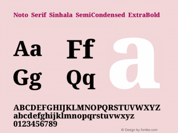 Noto Serif Sinhala SemiCondensed ExtraBold Version 2.006图片样张